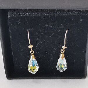 Vintage 9kt Gold Austrian Crystal Drop Earrings